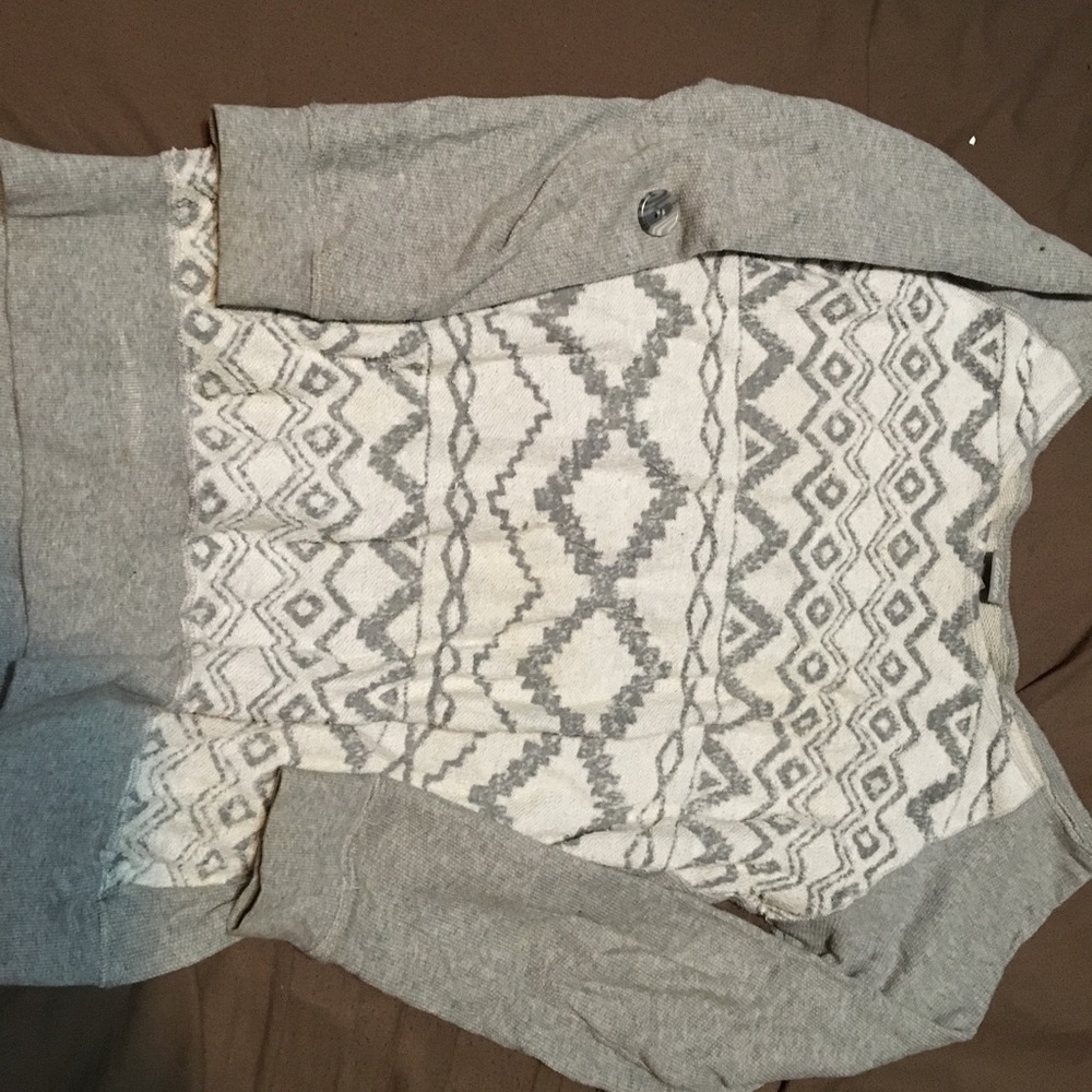 Gray and white long sleeve